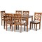 Baxton Studio Nicolette Modern and Contemporary Grey Fabric and Walnut Brown Finished Wood 7-Piece Dining Set 176-11387-10520-Zoro - alternate 1